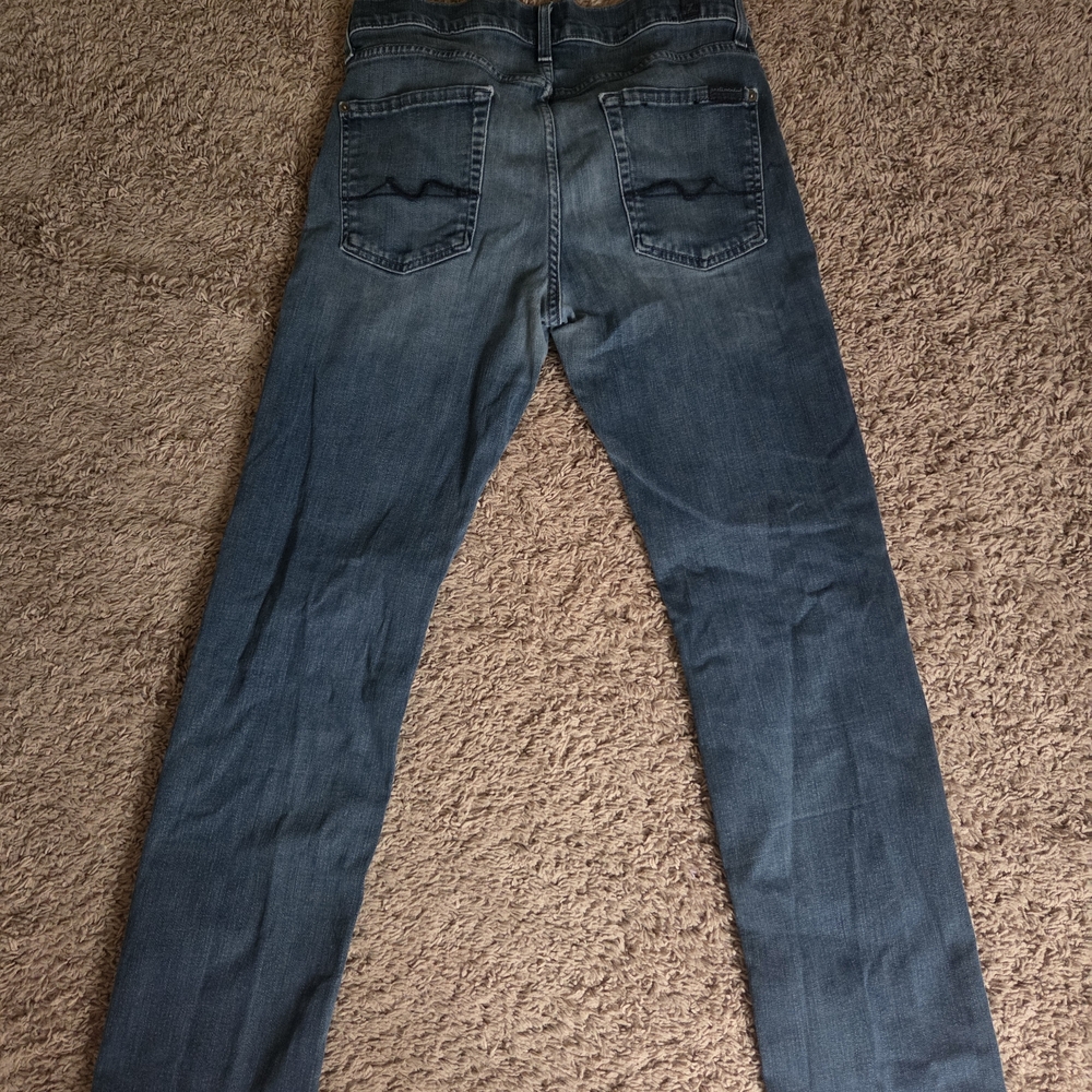 7 For All Mankind Men's Dark Blue Straight Jeans